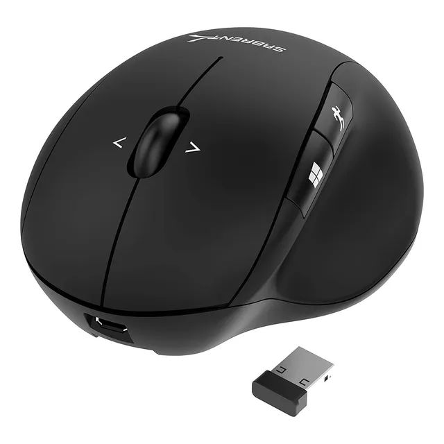 Ratón Inalámbrico Ergonómico Recargable Sabrent De 24 Ghz Co