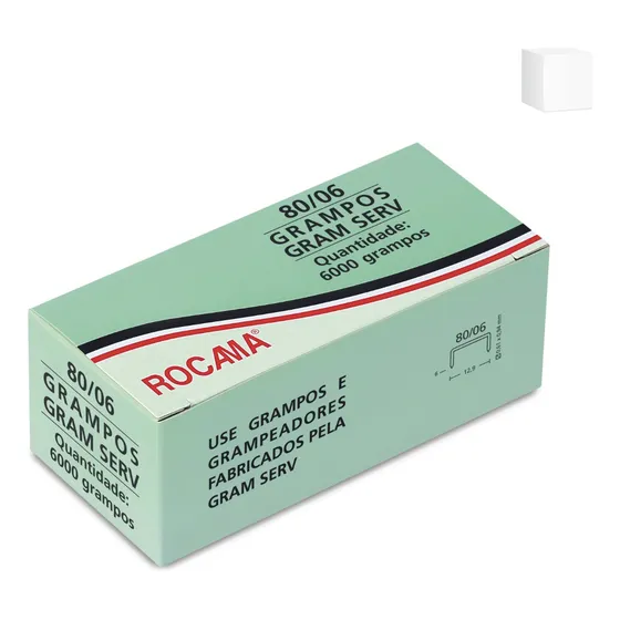 Grampo P/ Grampeador Pneumático 80/06mm Rocama 1 Caixa