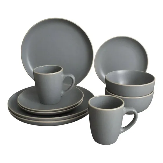 Set Vajilla Platos Taza Porcelana 16 Unidades Apto Microonda