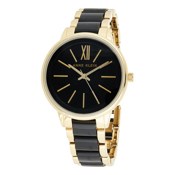 Relógio Feminino Anne Klein Ak/1412bkgb Em Tom Dourado Com P