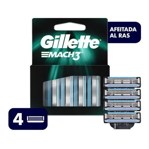 Repuestos para maquina de afeitar Gillette Mach3 con 4 unidades