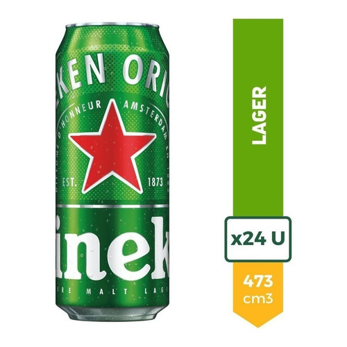 Cerveza Heineken Rubia Lata 473ml Pack X24 La Barra Oferta