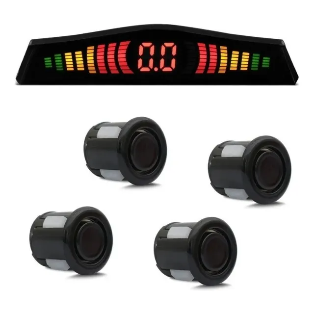 Sensor De Estacionamento Ré 4 Sensor Sinal Sonoro 22mm Preto