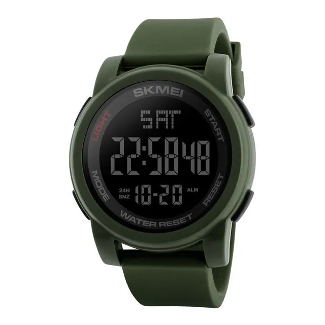 Reloj pulsera digital Skmei 1257 con correa de poliuretano color verde - fondo negro