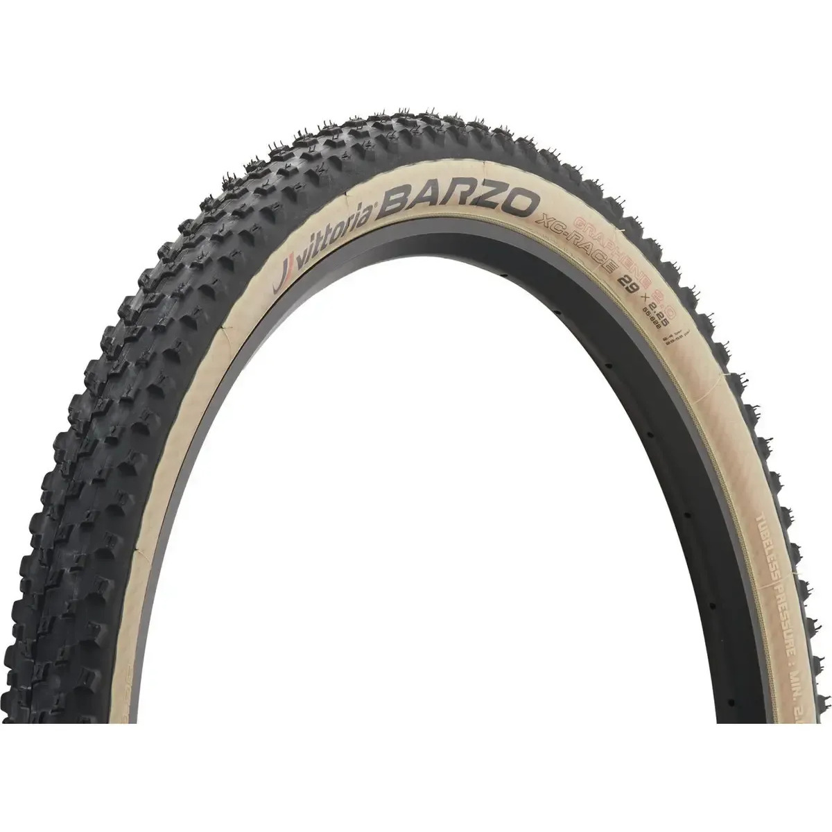 Pneu Mtb Vittoria Barzo Xc 29x2.25 Pto/bege Tubeless Preto/bege