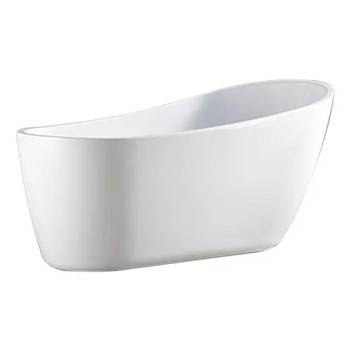 Tina de Baño Solana Modelo Ruby Blanca 180x90 Cm Diseño Ovalada Desnivel De Acrílico Solido / Bañera de Alto Brillo de Acrílico Superslim para Cuarto de Baño