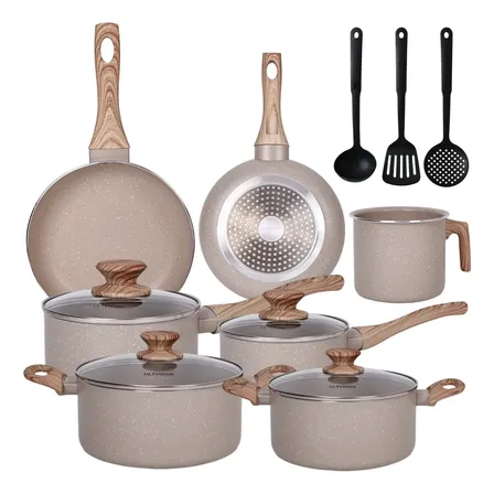 Jogo De Panelas Antiaderente Cerâmica Gás Indução 10 Peças Areia