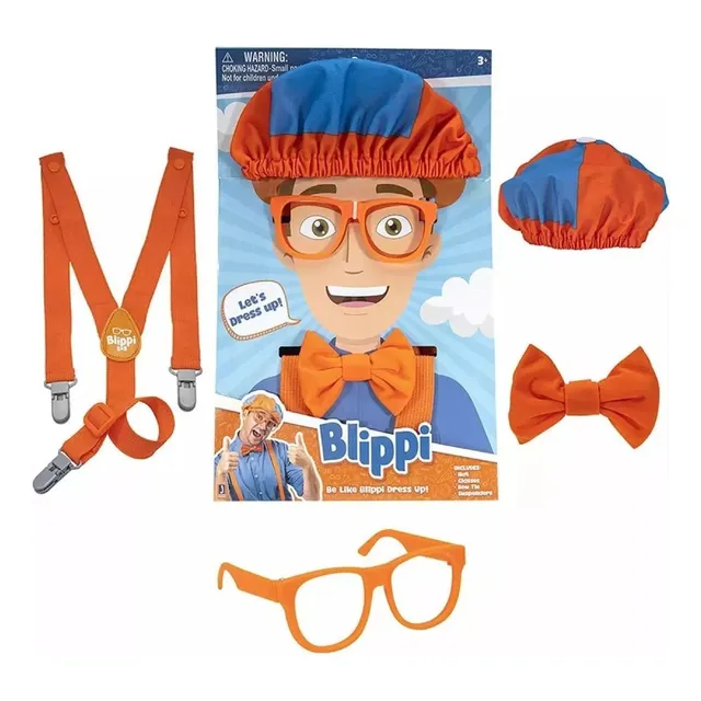 Disfraz De Blippi Set Sombrero Lentes Moño Tirantes Original