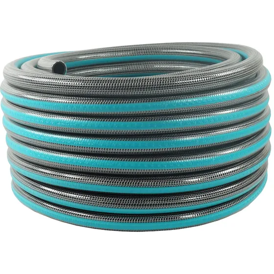 Manguera Riego 1/2 X 15 Mts Anticolapsable Solytac Reforzada Color Verde oscuro/Negro