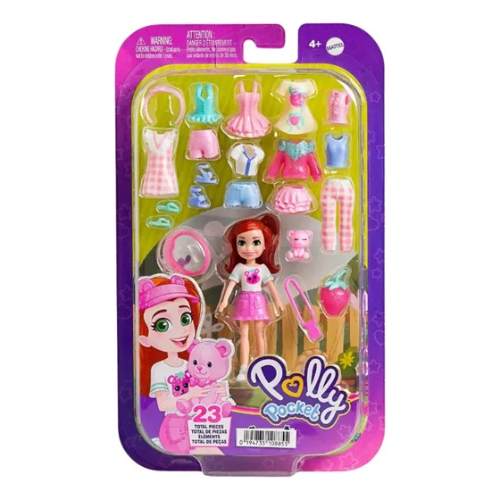 Polly Pocket Conjunto De Modas Médio Lila 23pçs - Jcb22