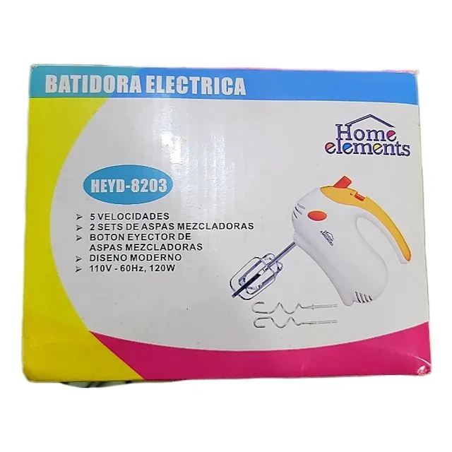 Batidora Electrica Home Elements Blanca Heyd-8203 5 Velocida