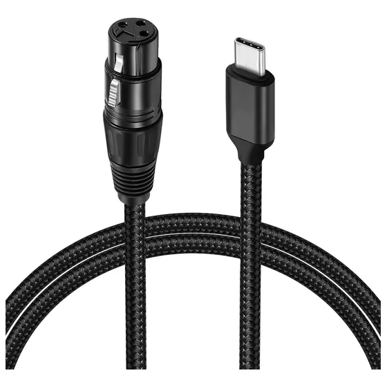 Cabo Usb Tipo C Para Xlr Fêmea Microfone 2 Metros