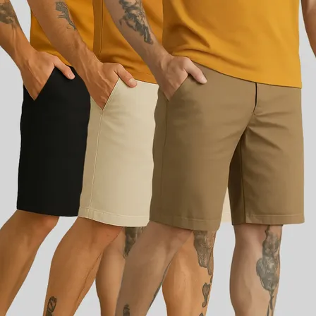 Kit 3 Bermuda Masculina Sarja Short Jeans Social Brim Lisa