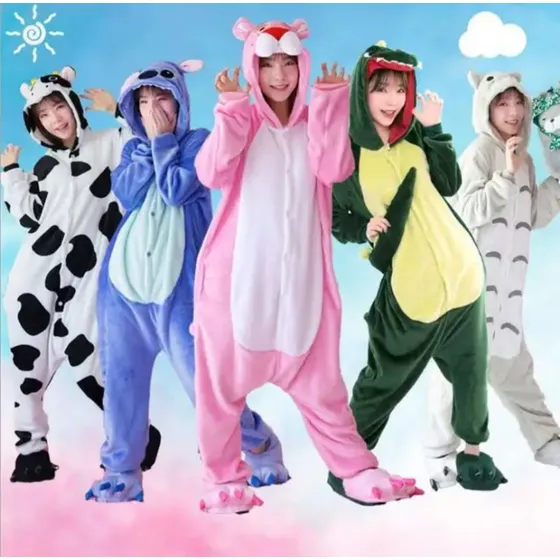 Enterizo Pijama Pantera Rosa Tigre Tiburon Unicornio
