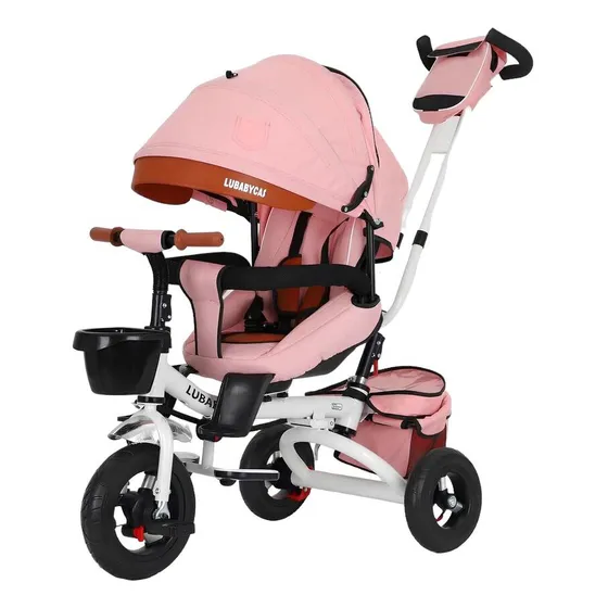 Triciclo Multifuncional Plegable Reclinable Rosado Lubabycas