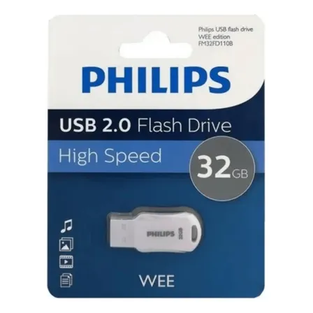 Pendrive Philips Snow 32gb 2.0 Grey Fm32fd70b/97