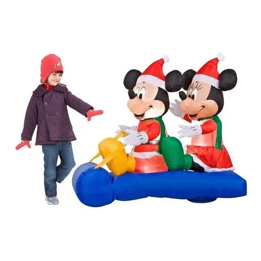 Inflable Iluminable De Navidad Mickey Y Minnie Mouse