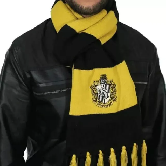 Cachecol Harry Potter Lufa-lufa Hogwarts Bordado 180cm