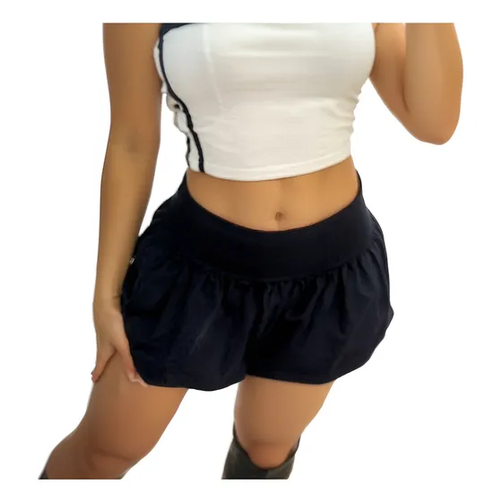 Pollera Mujer Globo Elastizada De Algodon
