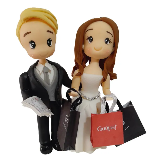  Boda Adorno Torta Pareja Novios Casamiento Porcelana Fría