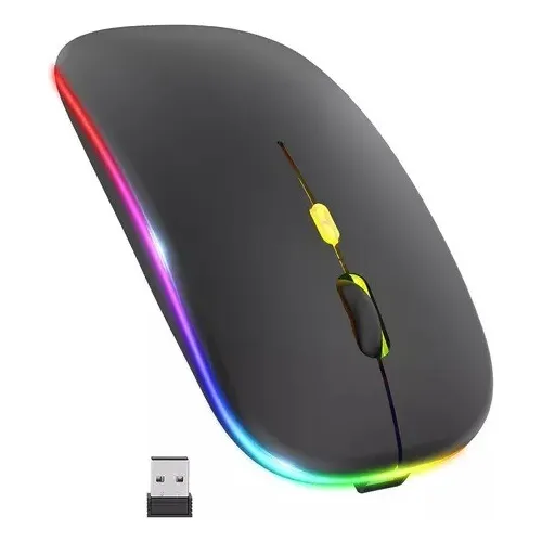 Mouse Inalambrico Rgb Recargable Para Laptop Pc Computadora