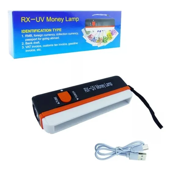 Detector De Billetes Falsos Recargable Lámpara Uv Linterna
