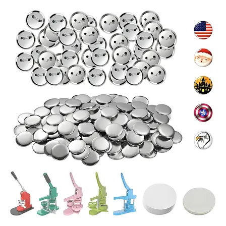 44mm Pins E Bottons 100 Kits Para Mecolour Máquina De Button Prateado