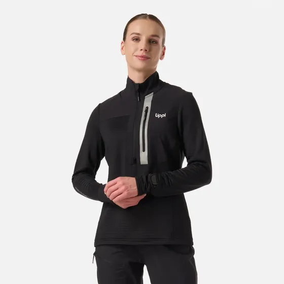 Polerón Mujer Karova Nano-f 1/4 Zip Negro Lippi V26