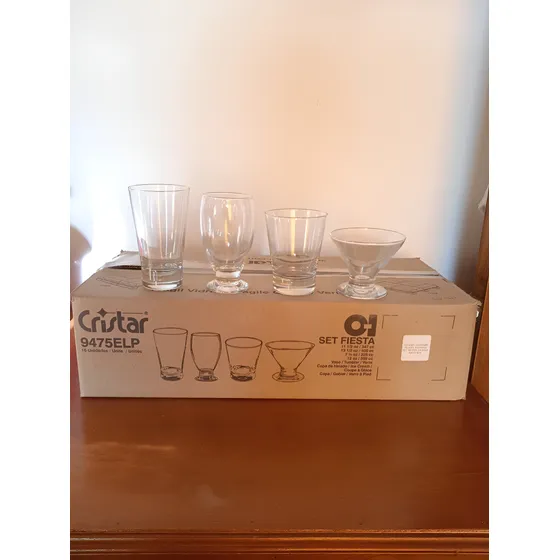 Set Fiesta Cristar. Vidrio Transparente, 16 Piezas