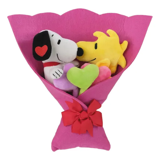 Ramo De Peluches Snoopy Y Woodstock De Ruz Para San Valentín