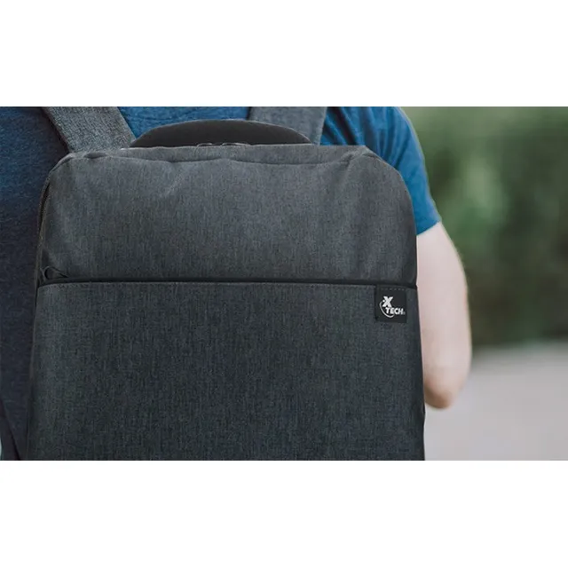 Mochila Notebook Hasta 15.6 Gris Liverpool Xtech Xtb-221 Color Negro Diseño de la tela reflejo