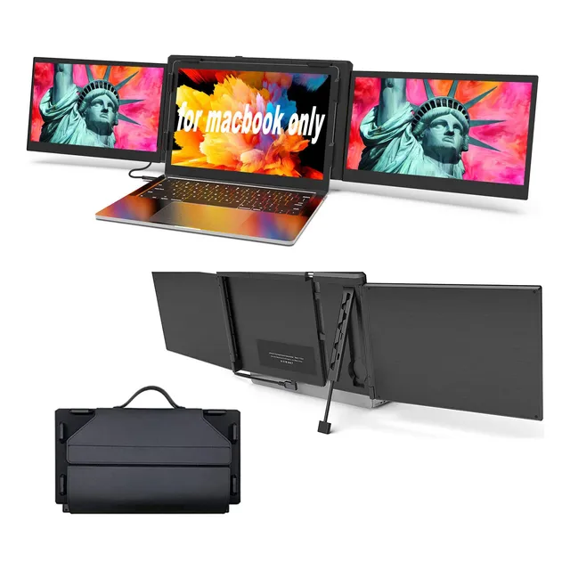Jjtechgiant Monitor Portatil Triple Para Extensor De Pantall