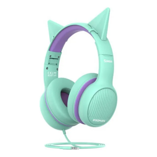 Promate Simba.emr Headphones P/niños 3.5mm Celeste/violeta Color Celeste