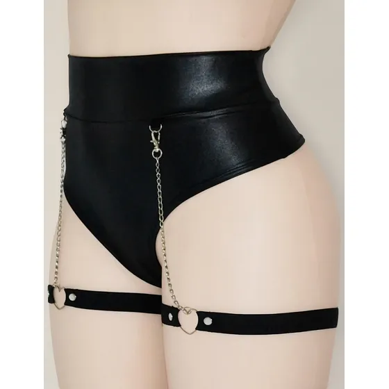 Mini Short De Lycra Pole Dance Con Liguero Baile Twerk Sandy