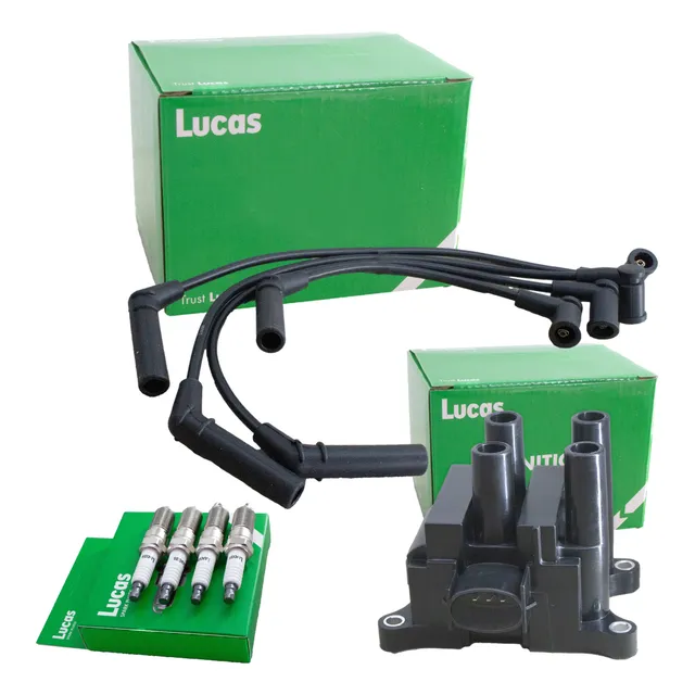 Kit Cable+bujias+bobina Lucas Ford Ka 99/08 1.0 1.6 8v Rocam