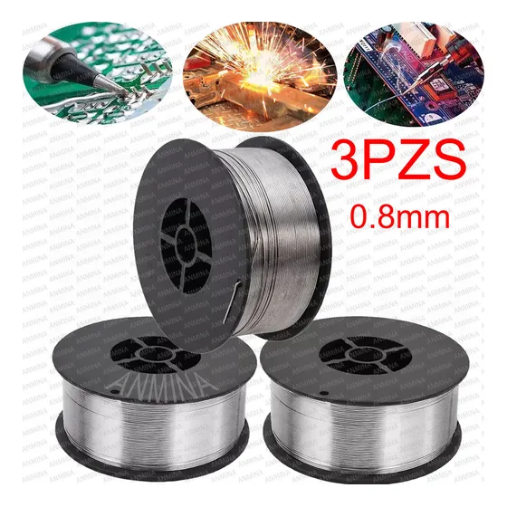 3 Pz 0.8mm 1kg Soldadura Microalambre Fluxcore Para Core Sin Gas