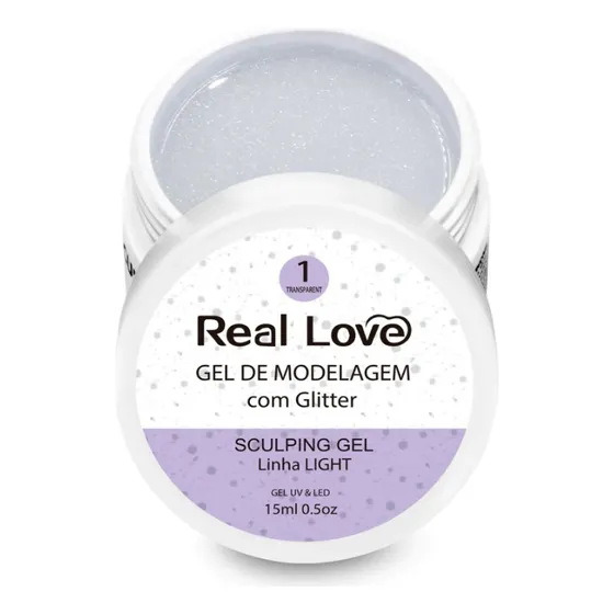 Gel Para Unha Com Gliters Real Love 15 Ml C/anvisa