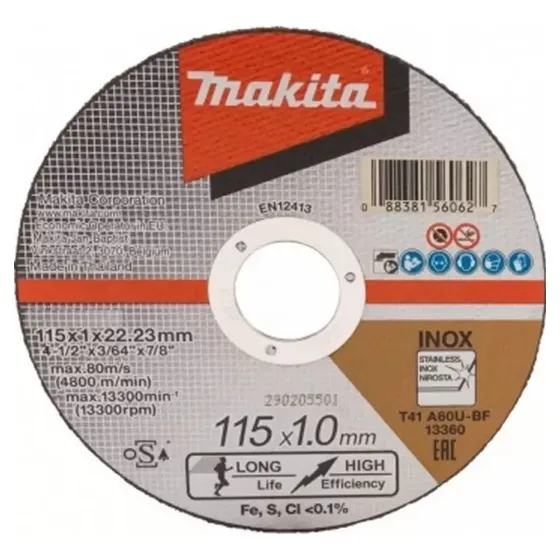 Disco Abrasivo Corte Inoxidable 115 X 1.0mm (wa46r)