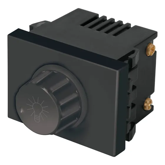 Dimmer Giratorio 1.5 Módulos Línea Española Color Negro
