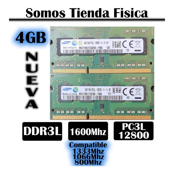 Memoria Ram Laptop 4gb Ddr3l Pc3l-12800 1600mhz