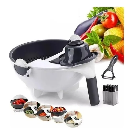 Cortador De Verduras Giratorio Multifuncional Rallador
