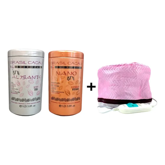 Alisante + Nanobtx Brasil Cacau Byeverglam + Gorro Electrico