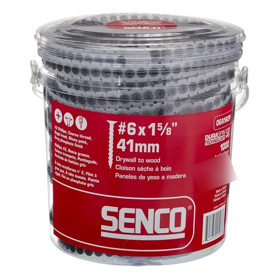 Tornillos De Drywall A Madera Dura 1-5/8 X 6, Caja De 1000