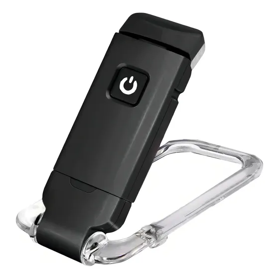 Luz de lectura recargable por USB, clip para portátil con marco negro