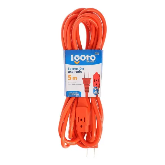 Multicontacto de 3 tomas iGoto USO RUDO NARANJAcolor naranja largo del cable de 5m 7A 300V