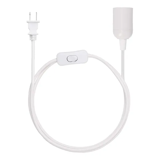 Cable Luz Enchufable Lampara Colgante Tela 15 Pie Largo E26