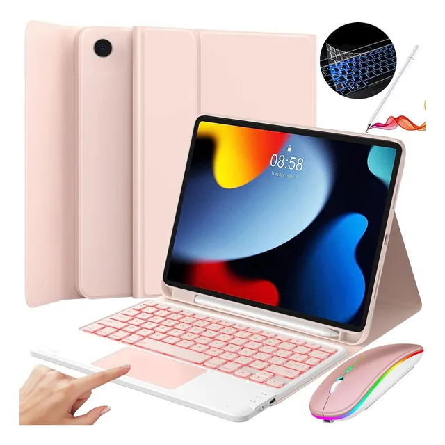Funda Teclado Mouse Lápiz Para iPad iPad 7ª/8ª/9ª Gen 10.2''