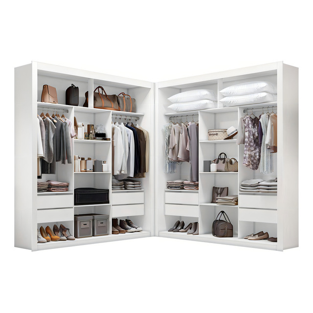 Guarda Roupa Amoudi Móveis Closet Casal Premium 8 Gavetas Cor Branco Sem Portas Guarda Roupa Amoudi Móveis Closet Casal Premium 8 Gavetas Cor Branco Sem Portas