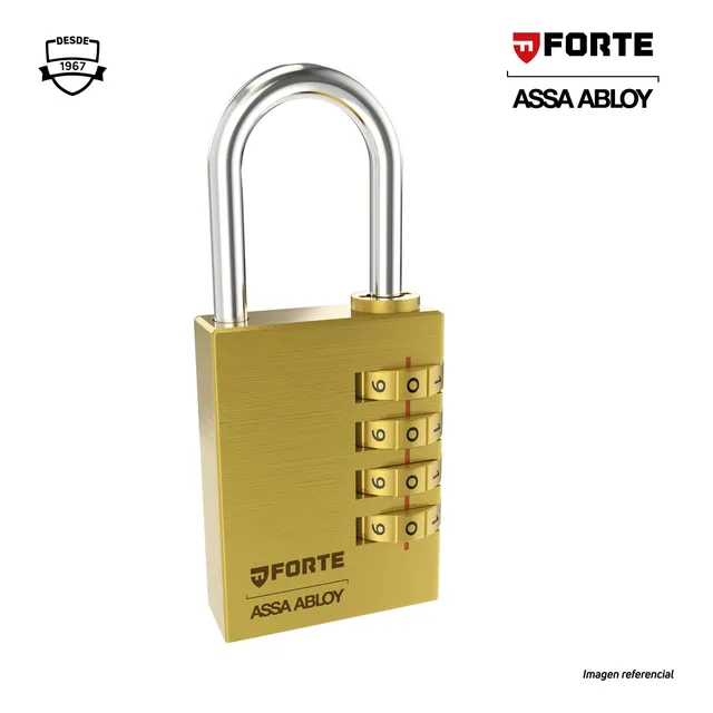 Candado Forte De Combinación Fc40 Color Dorado