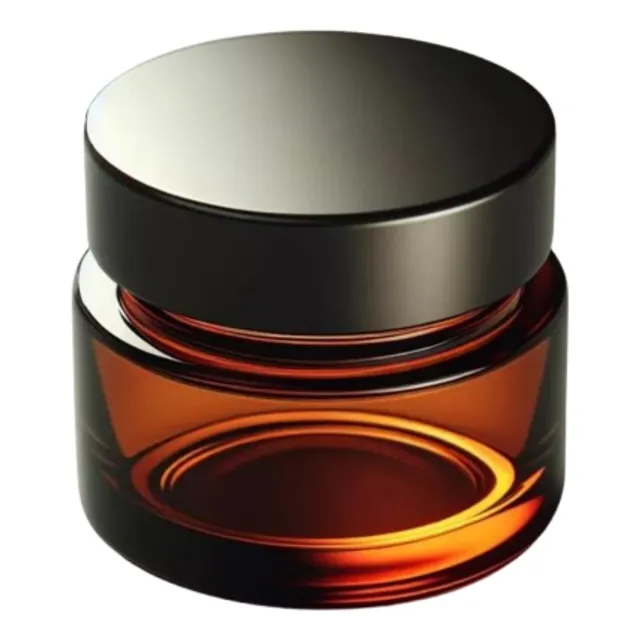 Pote Crema Vidrio Recto 50 Cc  Ambar Tapa Rosca Pack X10
